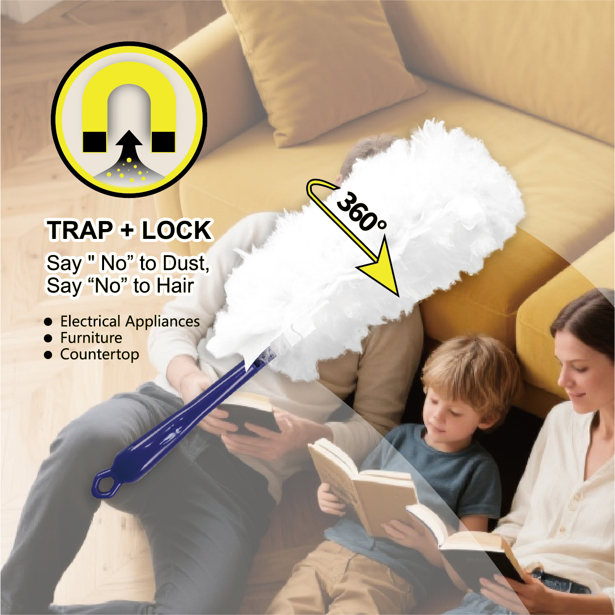 Fluffy Duster 360   (5refills + 1handle)